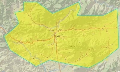 Map identifying how students will flow through the landscape to reach a school