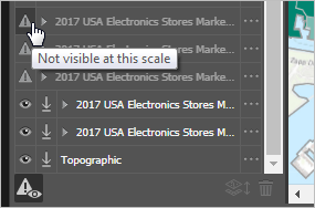 Non-drawing layer warning icon and message in the layer list Non-drawing layer warning icon and message in the layer list