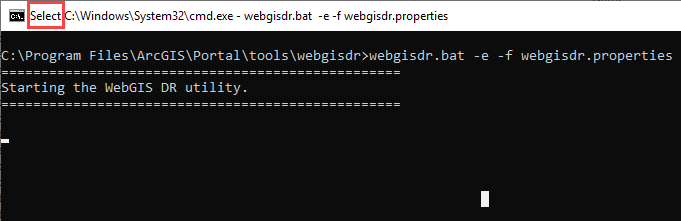 When QuickEdit mode is enabled in the command prompt, the word Select is prepended to the title of the console window. When QuickEdit mode is enabled in the command prompt, the word Select is prepended to the title of the console window.