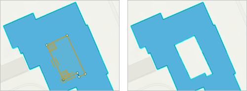 Remove geometry from a polygon feature